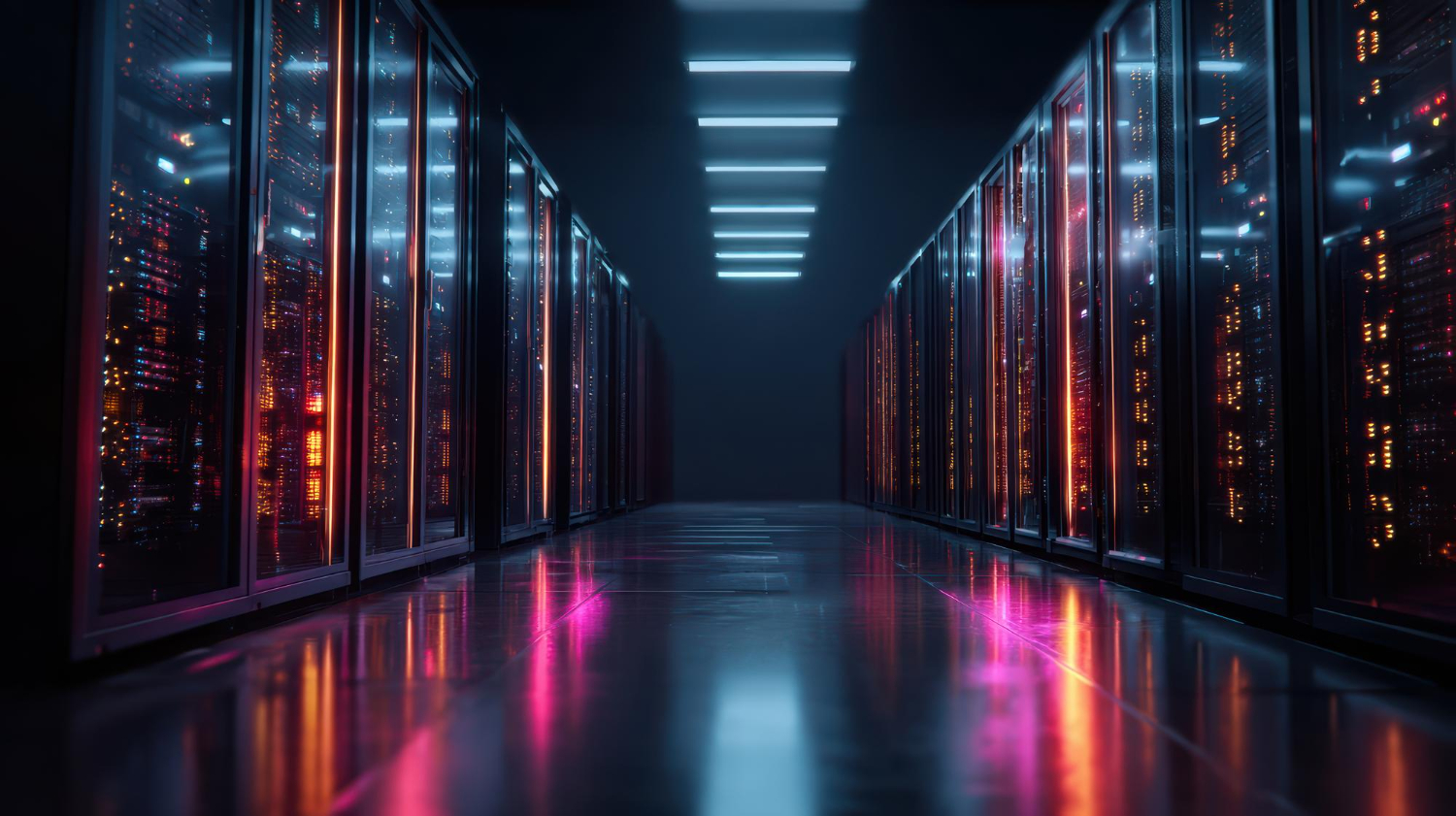 Dark server room